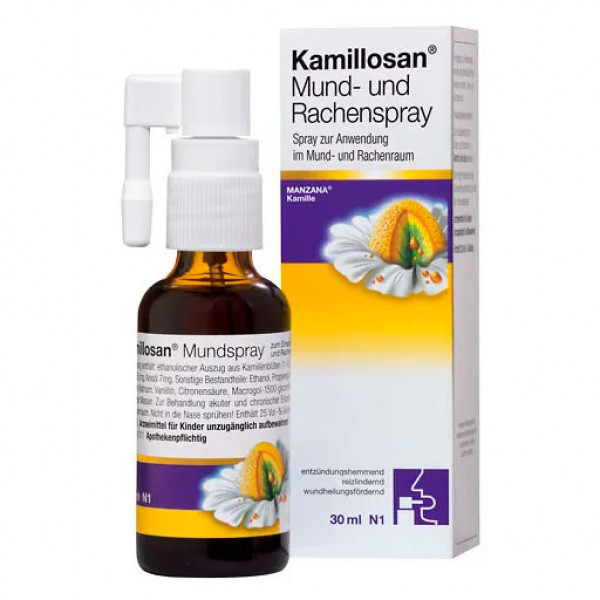 Спрей для горла с ромашкой KAMILLOSAN Mund-und Rachenspray 30 мл Viatris Healthcare Спрей для горла с ромашкой KAMILLOSAN Mund-und Rachenspray 30 мл Viatris Healthcare